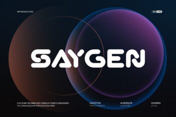 Saygen || Modern Futuristic Sans Serif Font