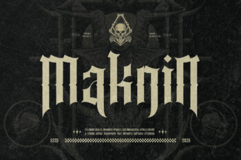 Maknin || Dark and Gothic Blackletter Font