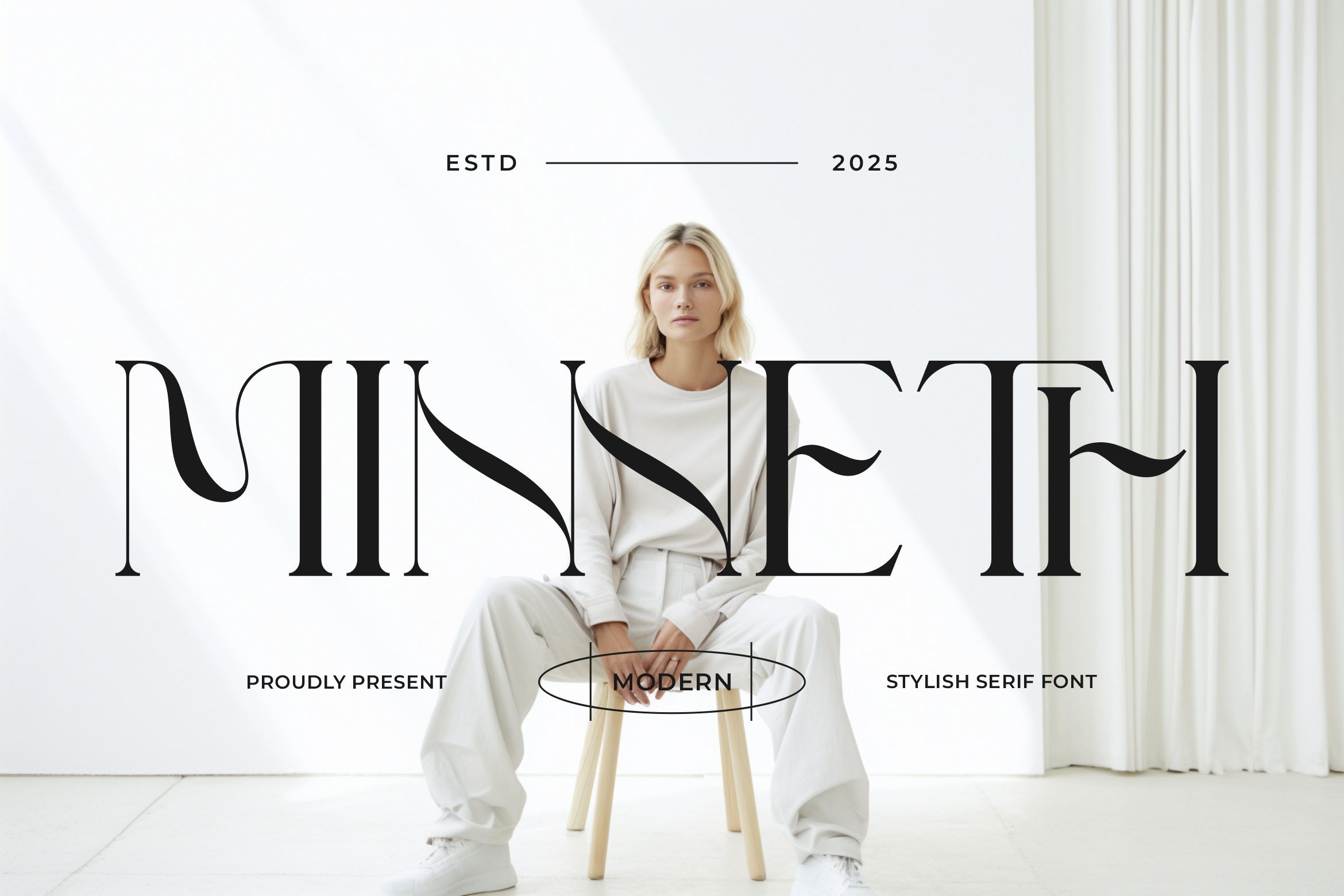 Minneth || Modern minimalist Serif Font