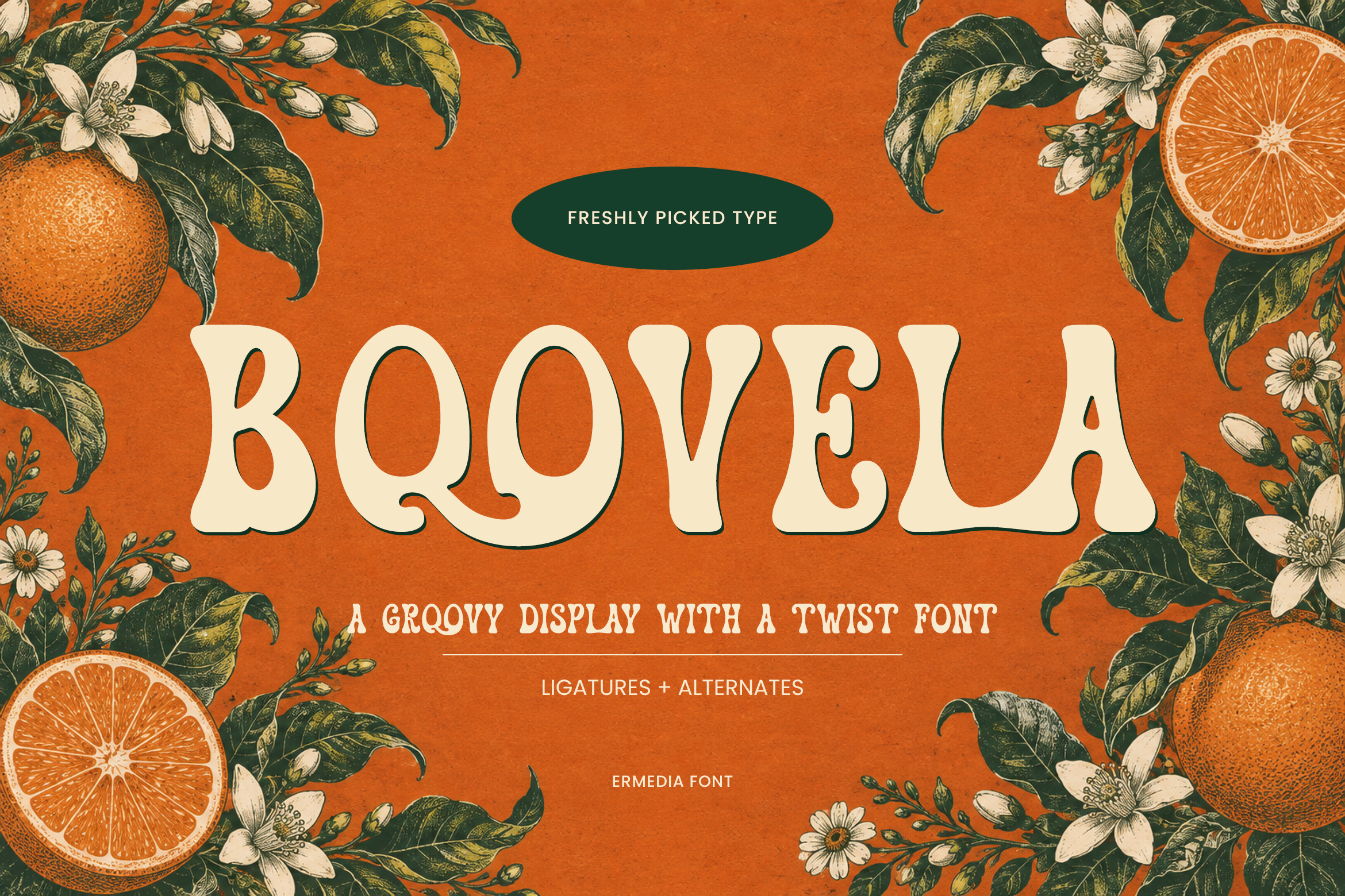 Boovela || Retro Groovy Display Font