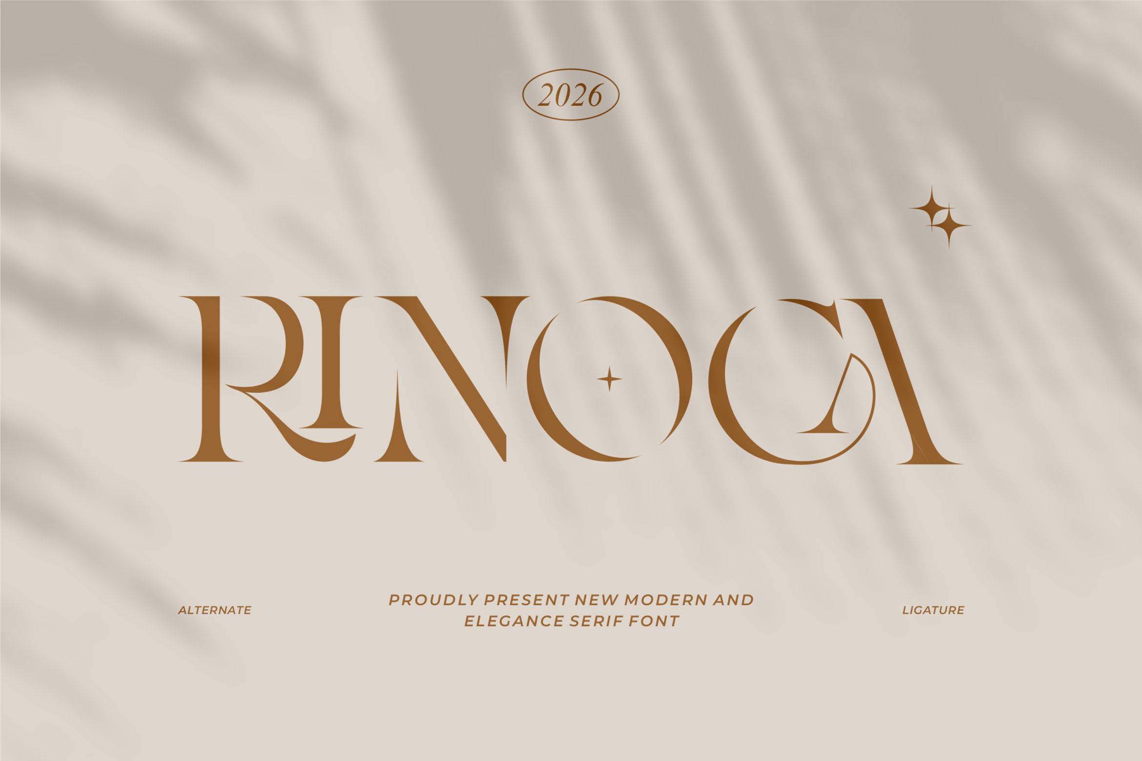 Rinoca || Modern Stencil Serif Font